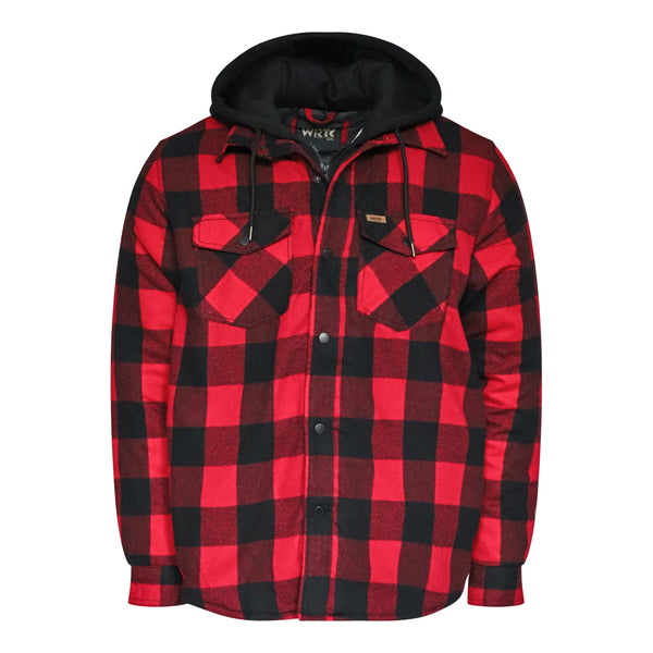 Men’s Quilted Flannel Jacket with Hood