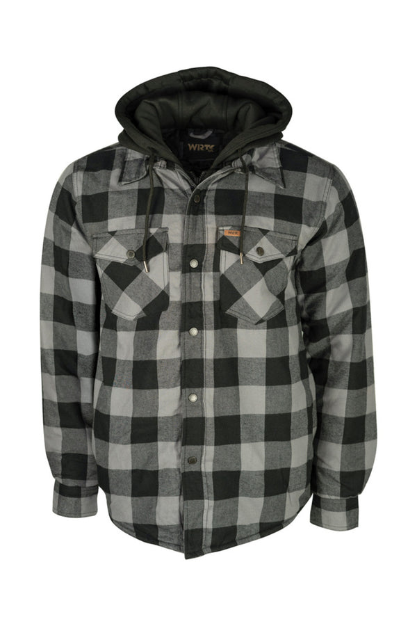 Men’s Quilted Flannel Jacket with Hood