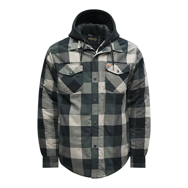 Men’s Quilted Flannel Jacket with Hood