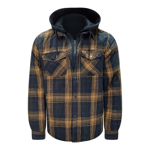 Men’s Quilted Flannel Jacket with Hood
