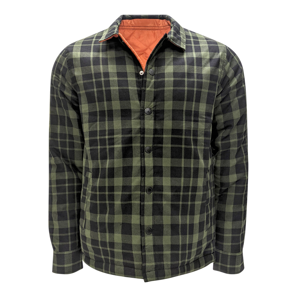 Men’s Reversible Flannel Jacket with Snap Closure