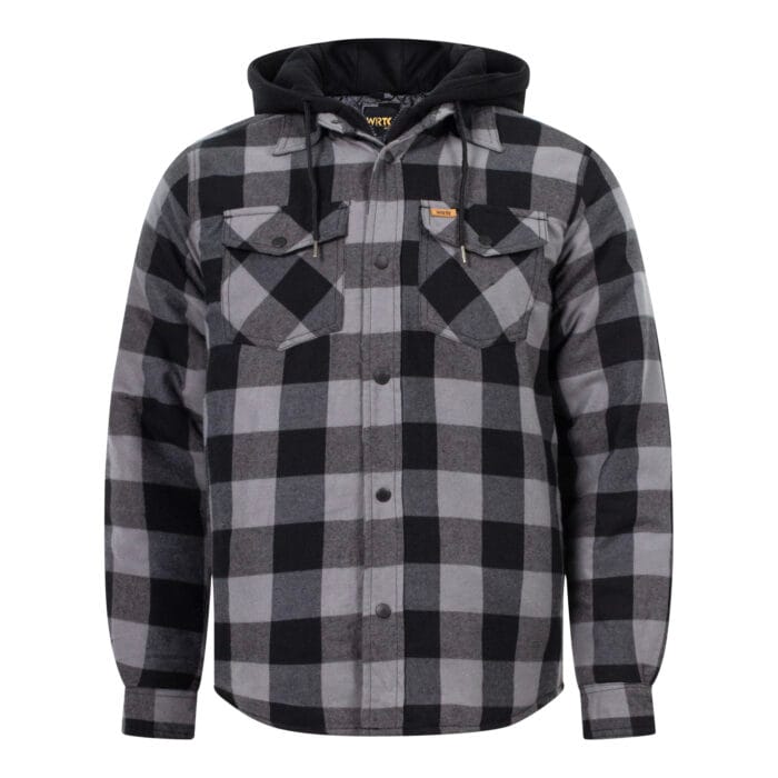 Veste en flanelle matelassée avec capuche pour hommes – Image 2