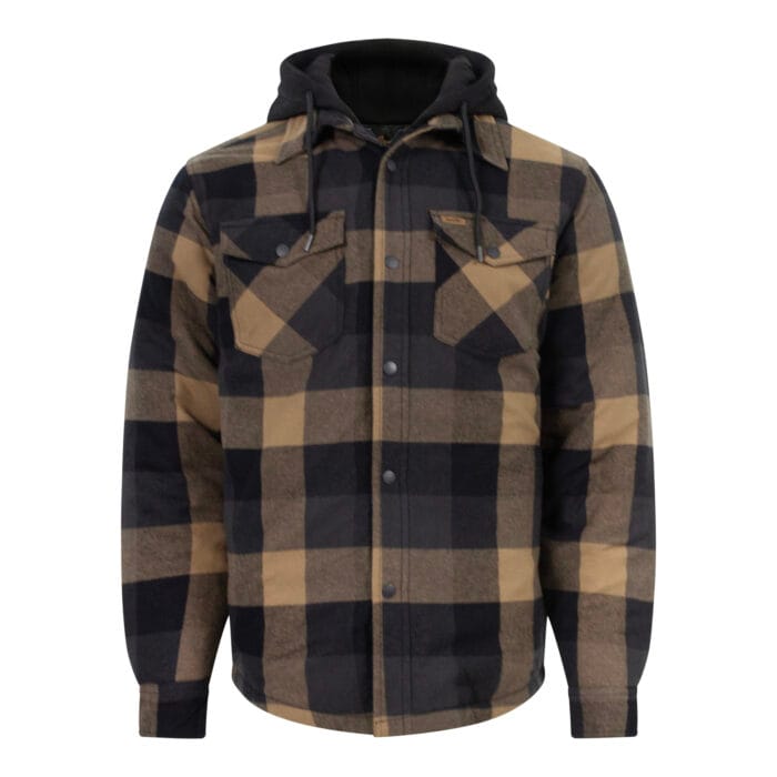 Veste en flanelle matelassée avec capuche pour hommes – Image 3