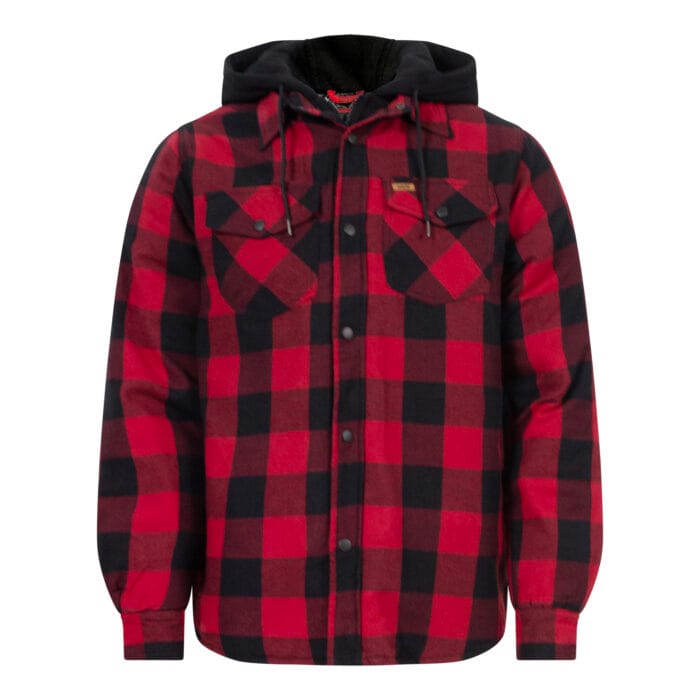Veste en flanelle matelassée avec capuche pour hommes